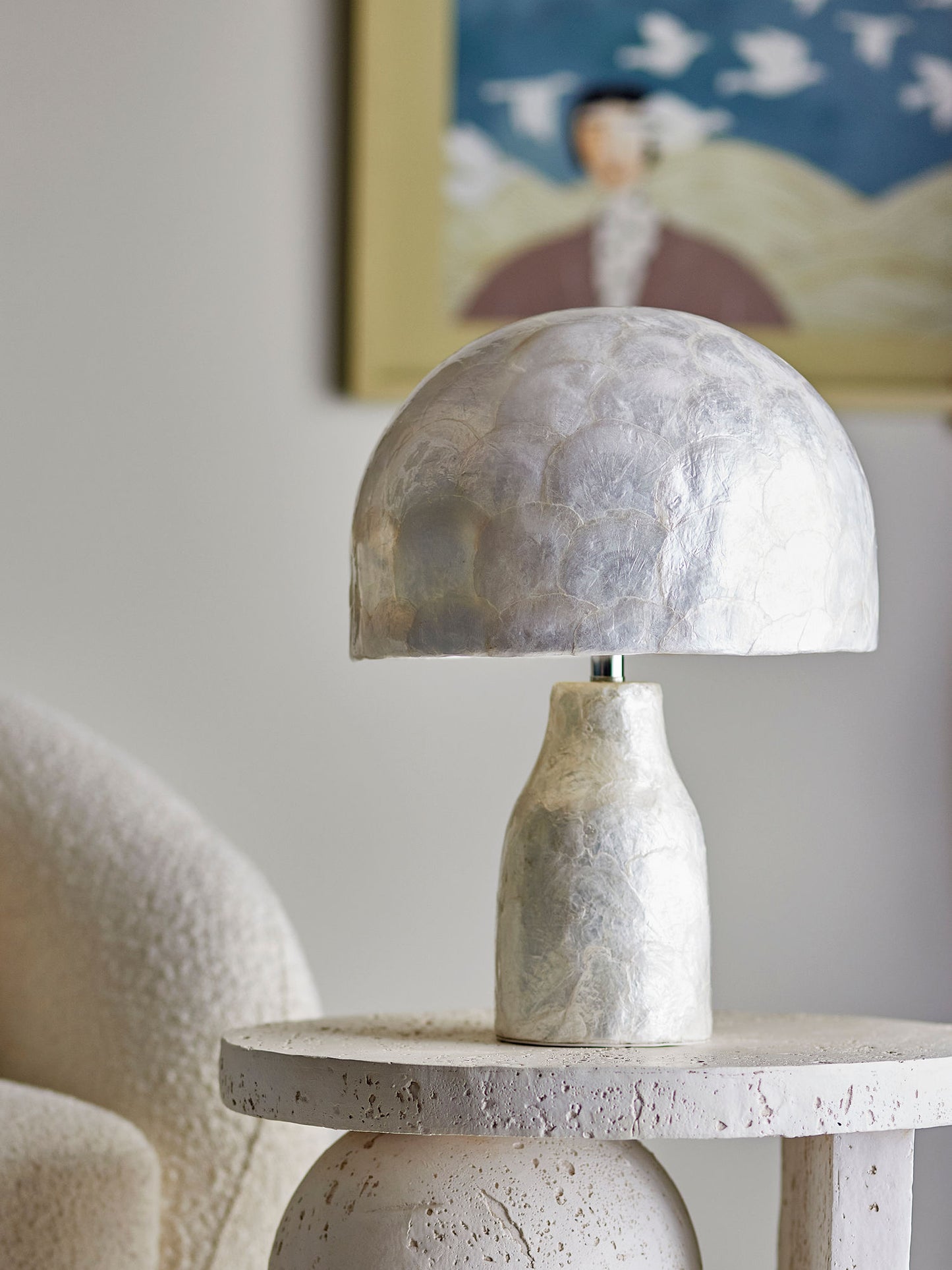 Bloomingville Adria Tischlampe, Natur, Mother of pearl