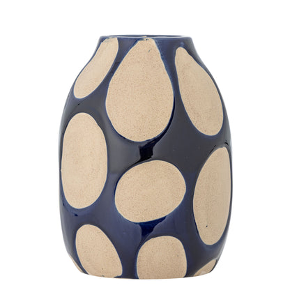 Bloomingville Bashir Vase, Blau, Steingut