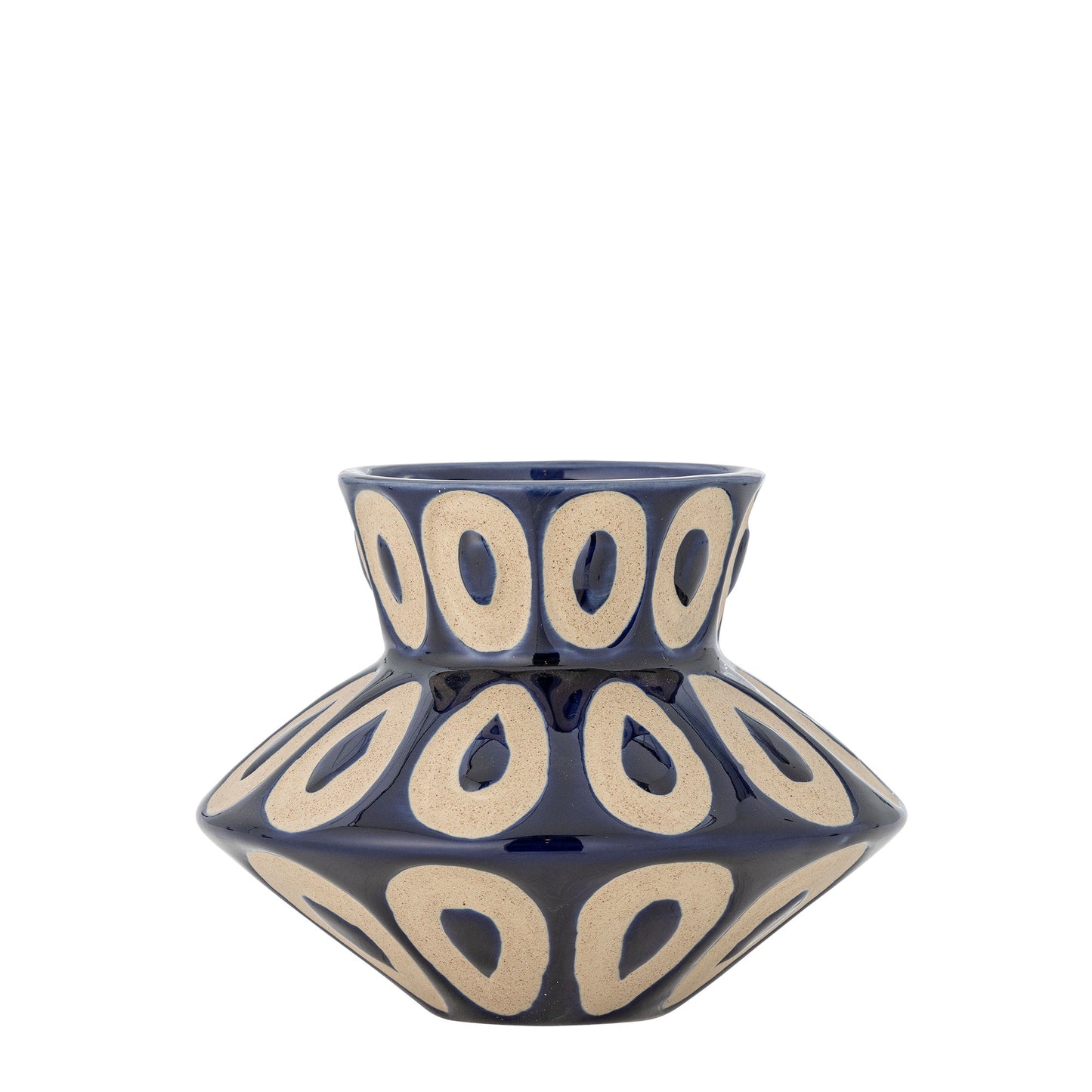 Bloomingville Bashir Vase, Blau, Steingut