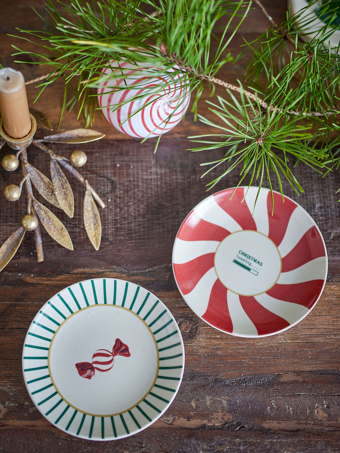 Bloomingville Yule Teller, Bunt, Steingut