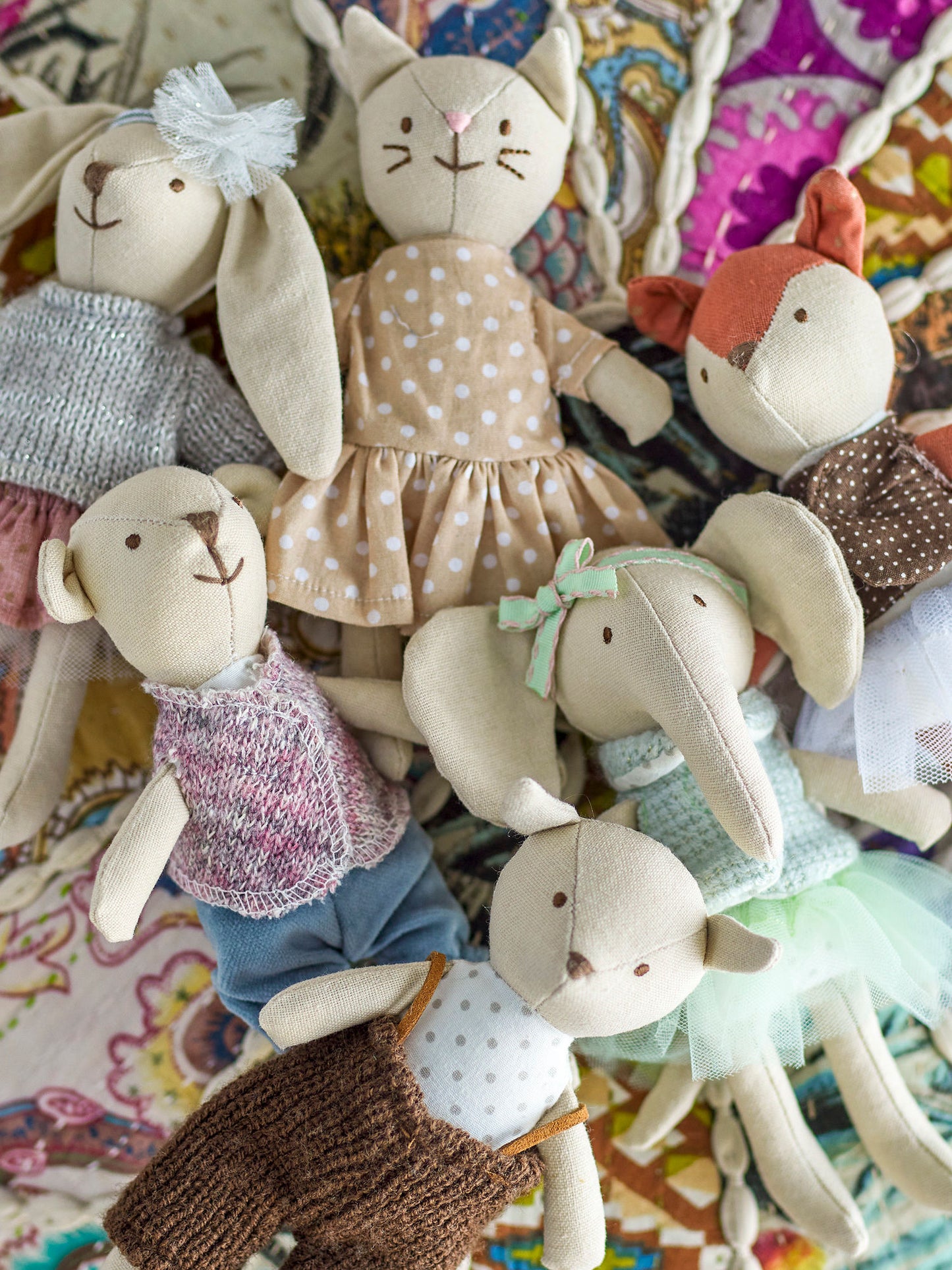 Bloomingville MINI Animal friends Puppe, Bunt, Baumwolle