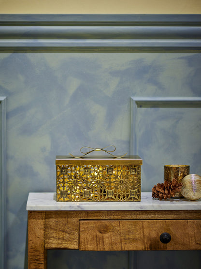 Bloomingville Gretl Box mit Deckel, Gold, Metall