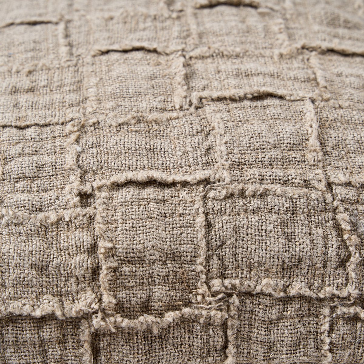 Der Leinen-Damier-Kissenbezug – Natur