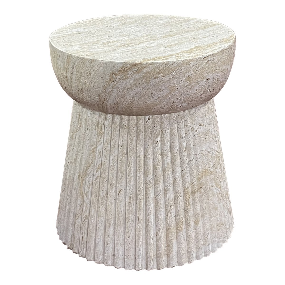 Bonn Beistelltisch beige weiß,  Ø37x43 cm