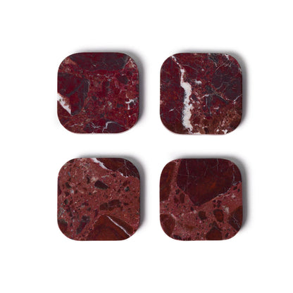 Marmor-Untersetzer 4er Set rot