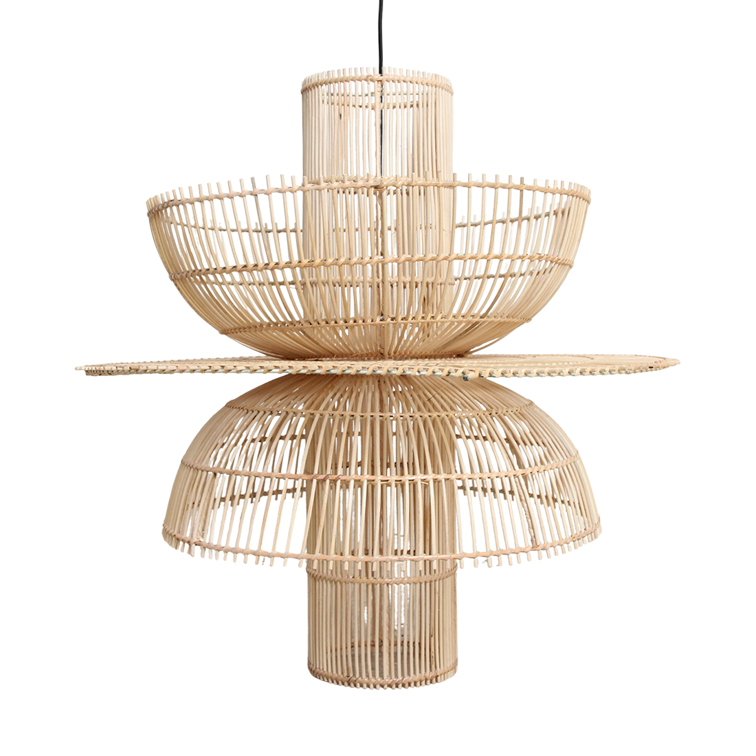 Saturn Hängelampe aus Rattan