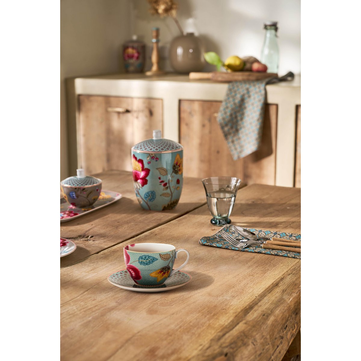 Cup and Saucer Blooming Tales Fantasy Blue