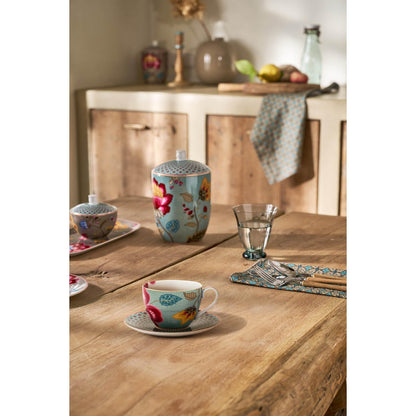 Cup and Saucer Blooming Tales Fantasy Blue