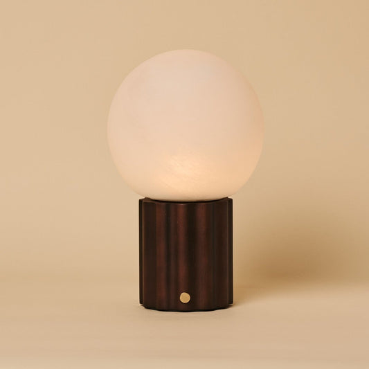 Wim Dark Brown Rechargeable Table Lamp | 3 Light Colors, Modular Lampshade & Cordless