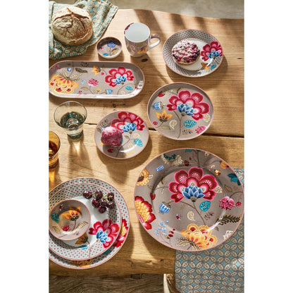 Set/4 Napkins Blooming Tales Bustani Khaki-Blue 40x40cm