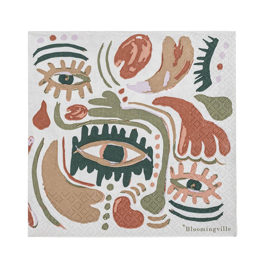 Bloomingville Horus 20er Pack Serviette, Bunt, FSC®Mix, Paper