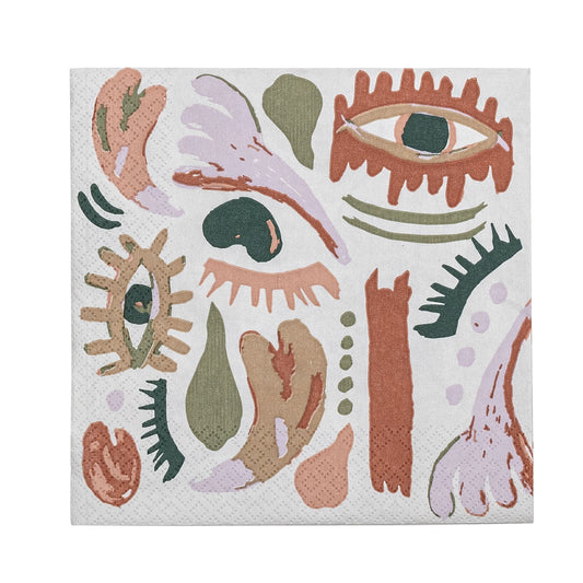 Bloomingville Horus 20er Pack Serviette, Bunt, FSC®Mix, Paper