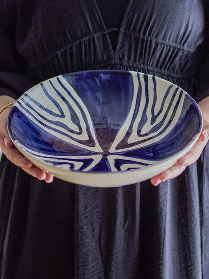Bloomingville Shama Schale, Blue, Steingut