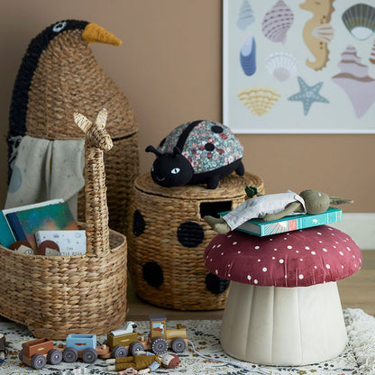 Bloomingville MINI Lue Pouf, Rot, Polyester