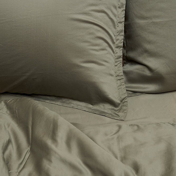 Tencel ™ Twill Kissenbezug olivgrün