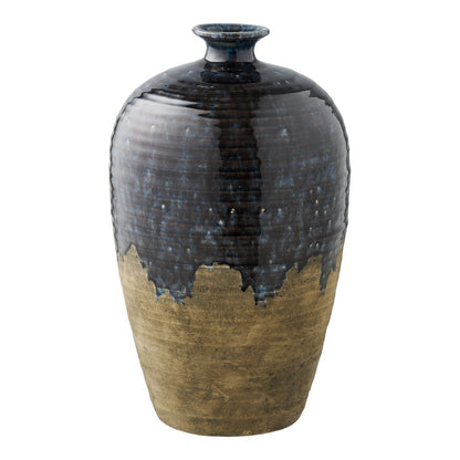 Vase aus Keramik, dunkelblau