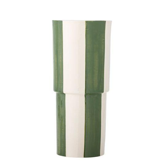 Bloomingville Floki Vase, Grün, Steingut