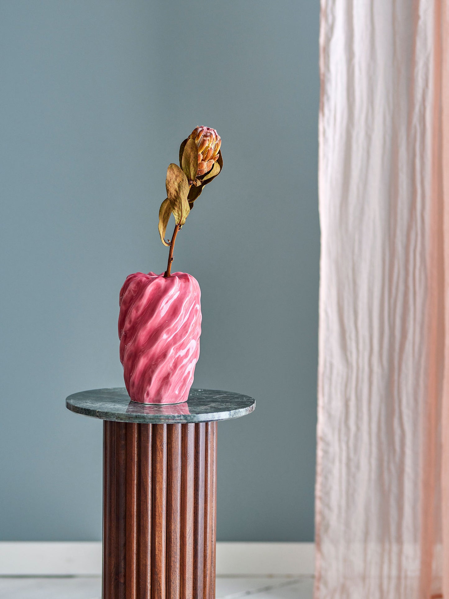 Bloomingville Rowena Vase, Rose, Steingut
