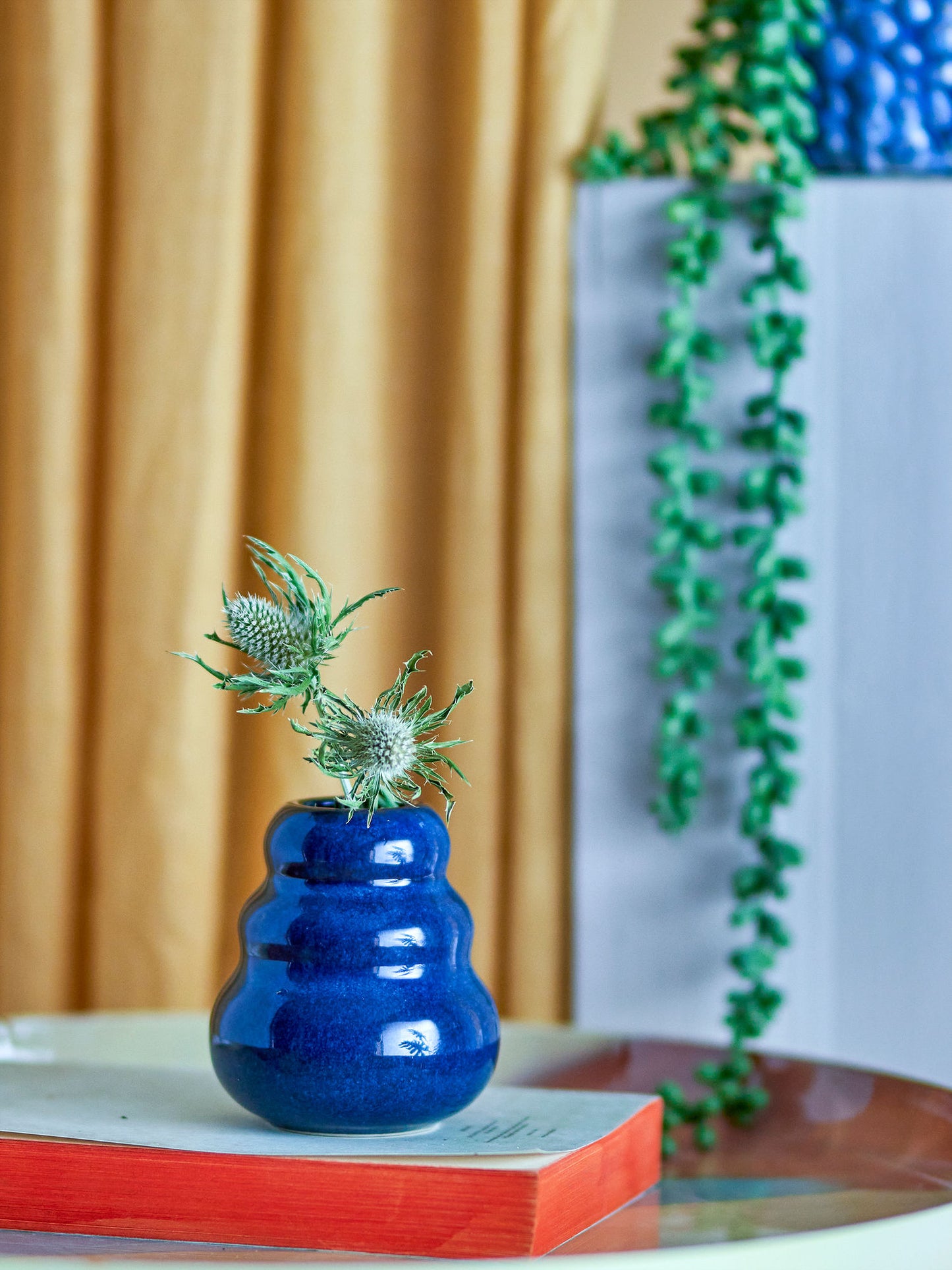 Bloomingville Faramir Vase, Blue, Steingut