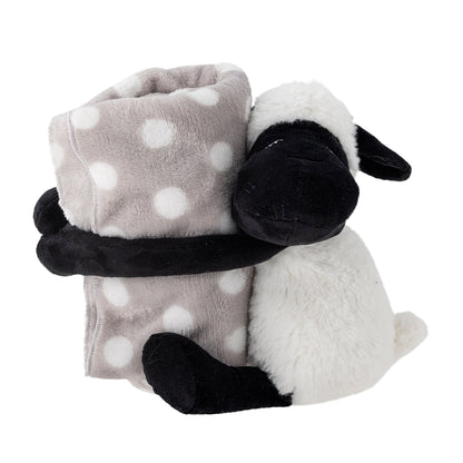 Bloomingville MINI Dolly Plüschtier mit Decke, Weiß, Polyester