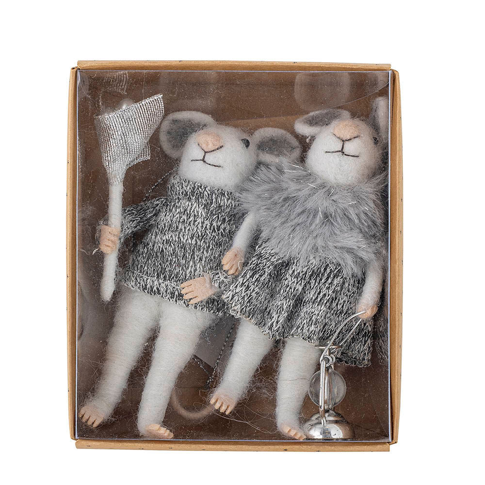 Bloomingville Peo Ornament, Grau, Wolle