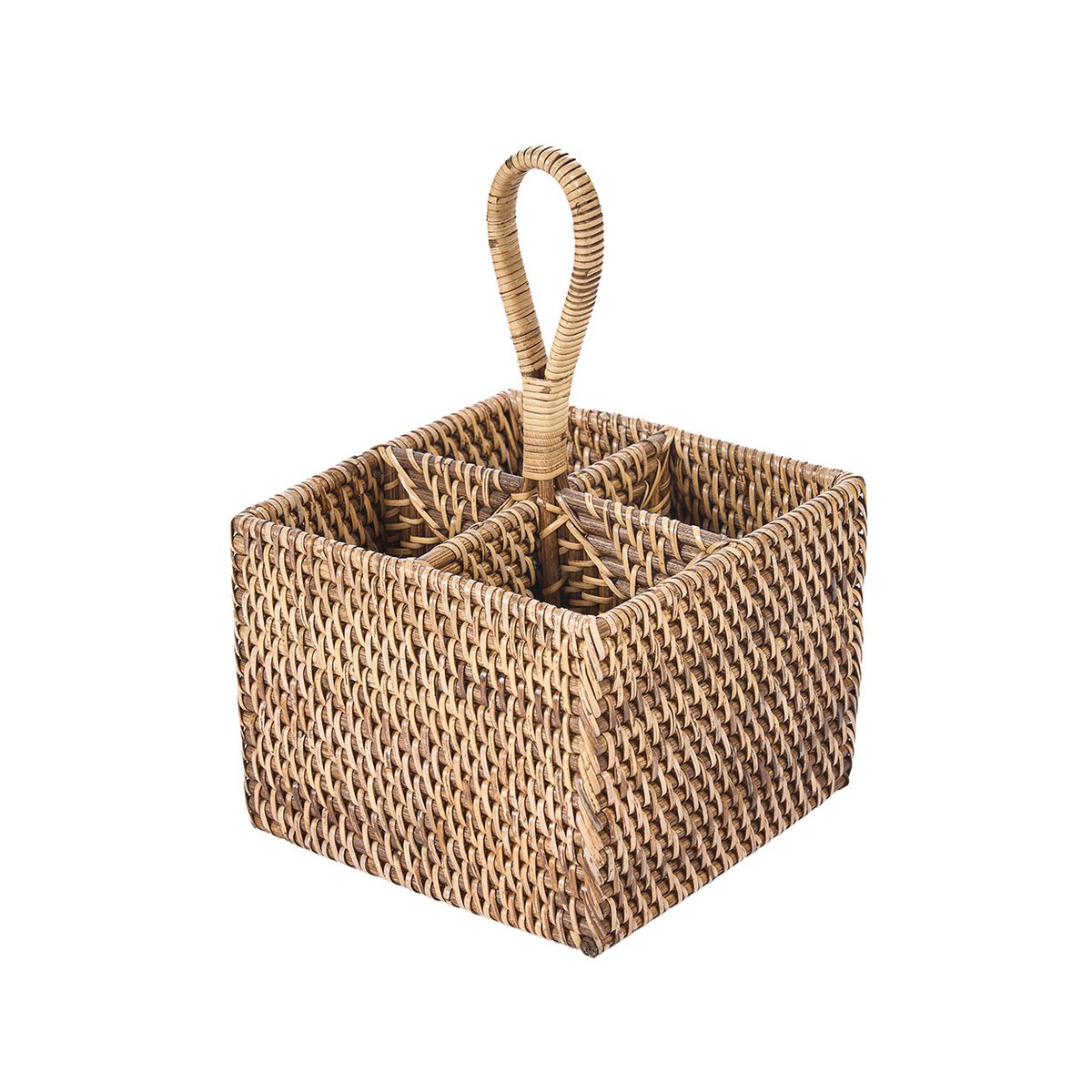 Der Rattan-Besteckbehälter Nr. 4 – Naturbraun
