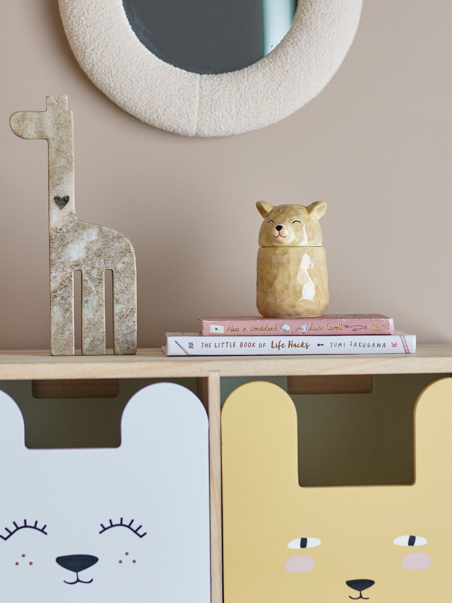 Bloomingville MINI Puk Gefäß mit Deckel, Braun, Steingut