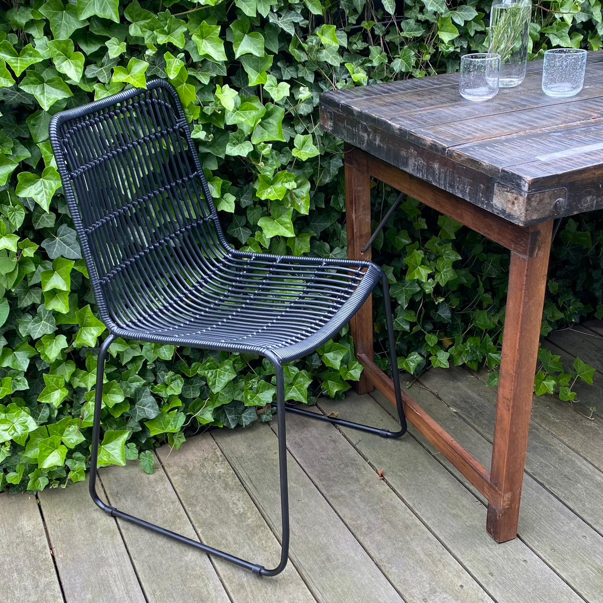 Jane Slim Gardenstuhl schwarz