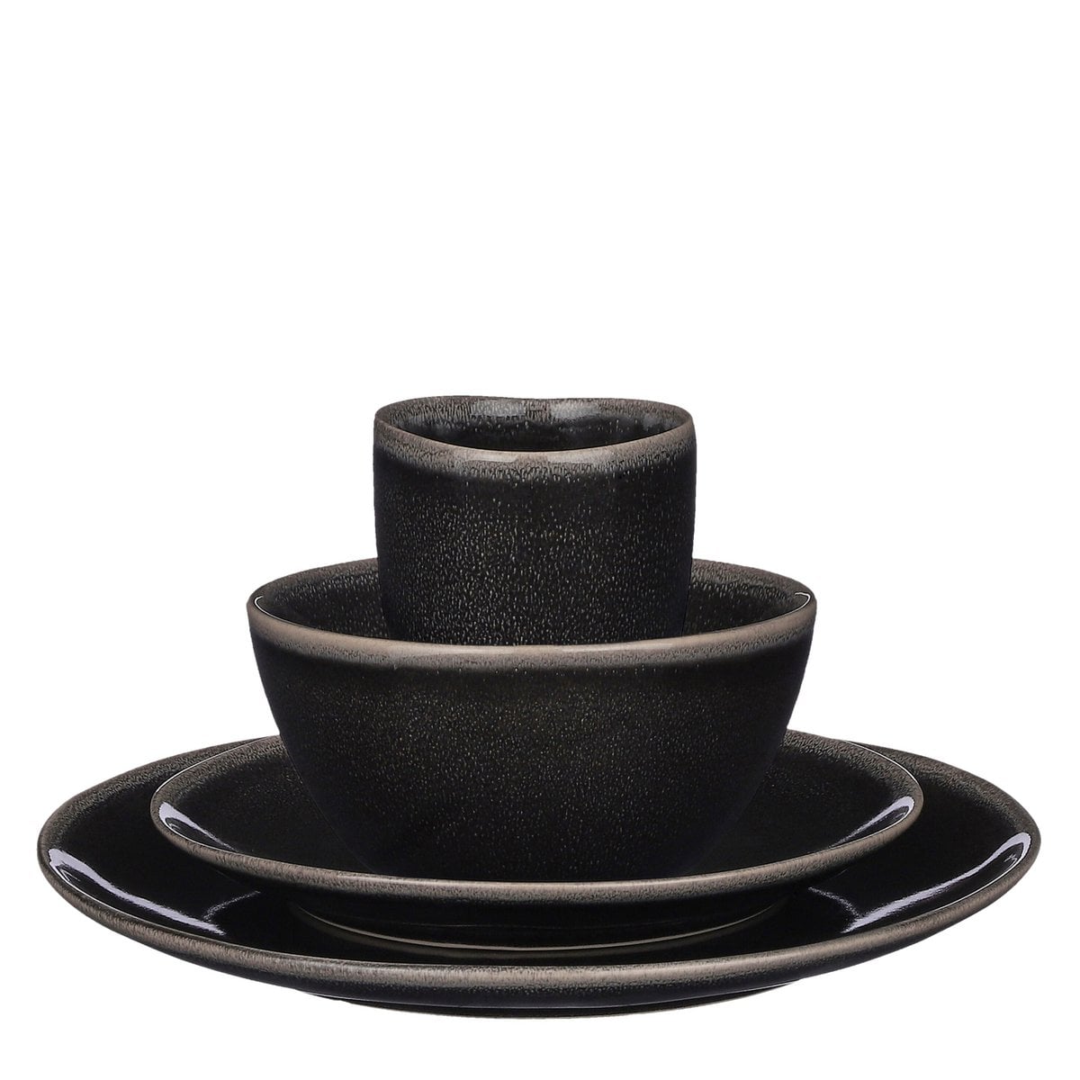 Geschirrset Tabo Schwarz (16-teilig)