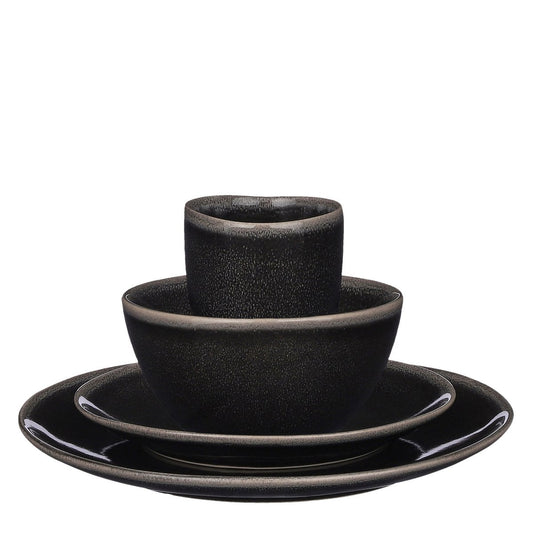 Geschirrset Tabo Schwarz (16-teilig)
