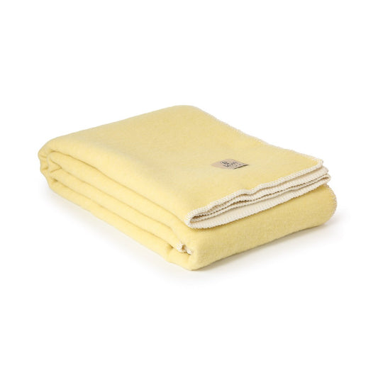 Premiumdecke Wolldecke ZITRONE 100% Wolle, gelb