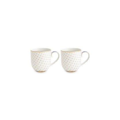 Set/2 Mugs Small Royal White