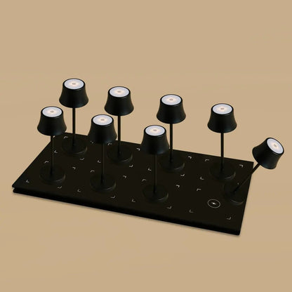 Kombi-Set Profi | 8 x De Pijp Mini Midnight Black wiederaufladbare Tischlampen mit Ladestation