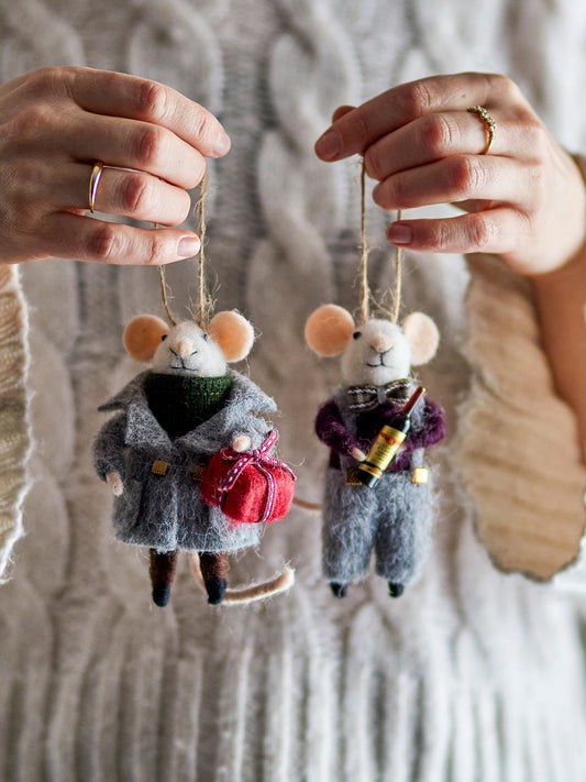 Bloomingville Peo Ornament, Grau, Wolle