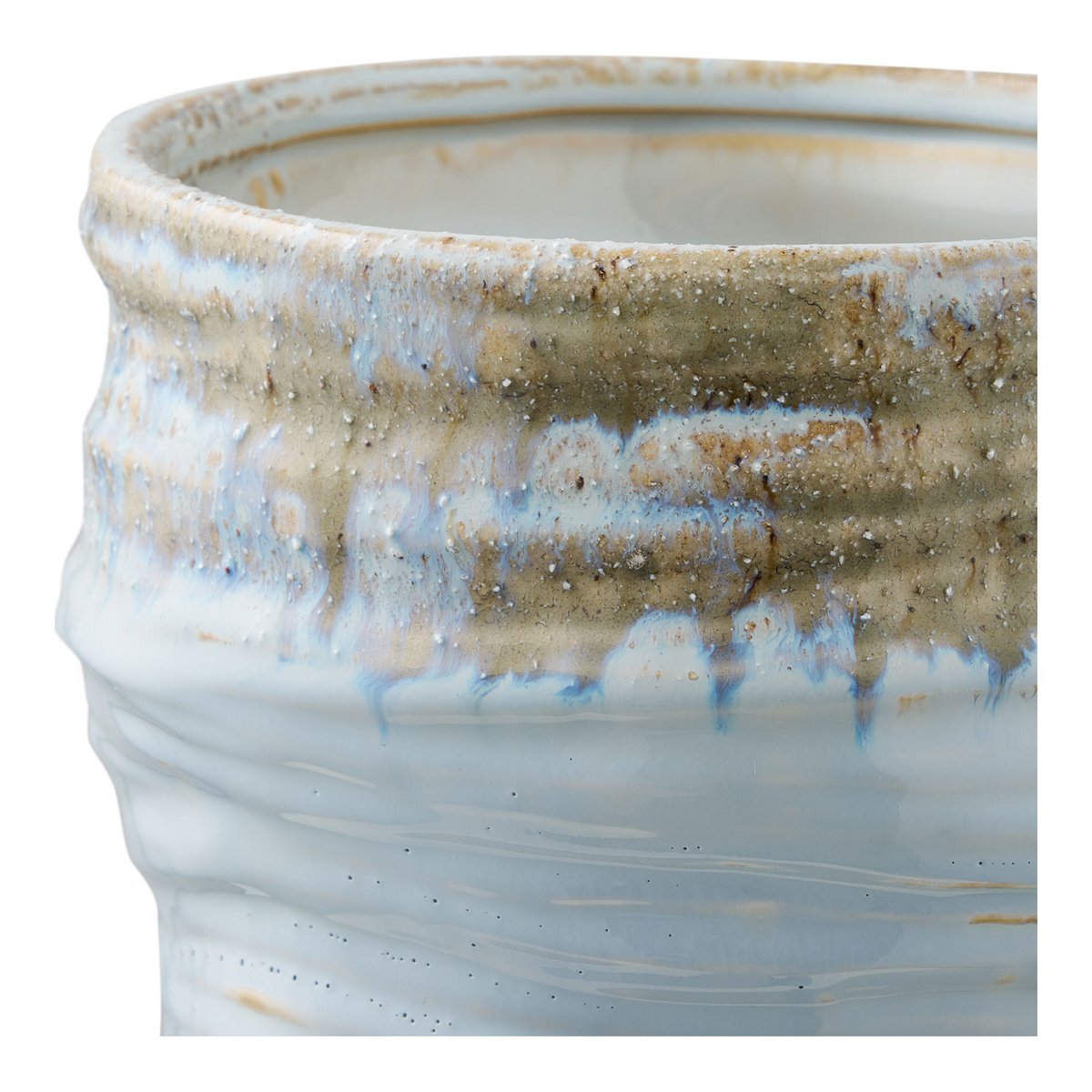 Vase aus Keramik, hellblau