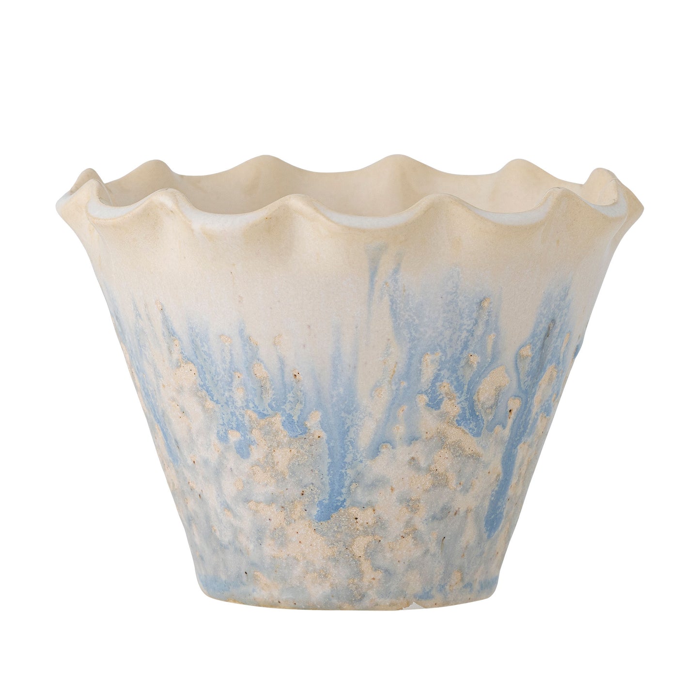 Bloomingville Bertha Blumentopf, Blue, Steingut