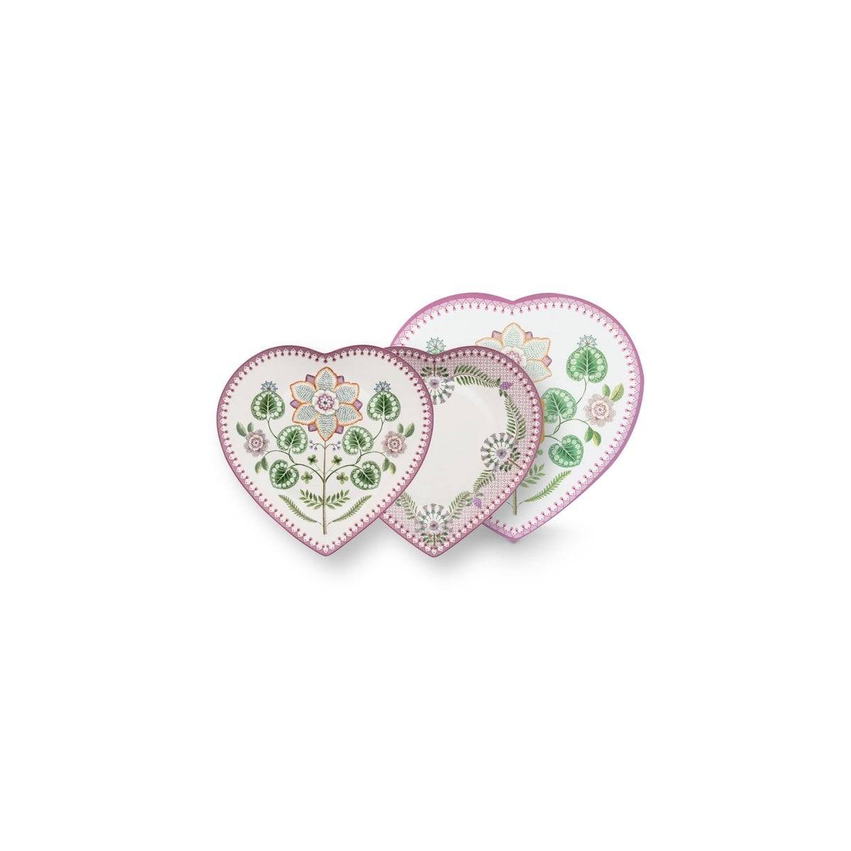 Set/2 Heart Shape Plates Lily&Lotus Lilac 21.5cm