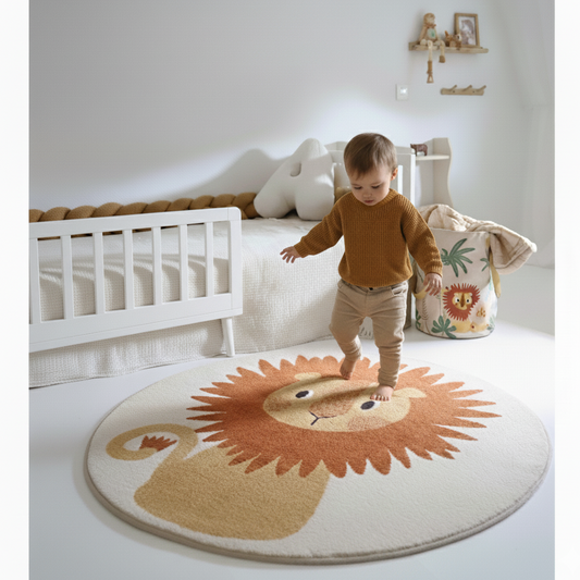 Runde Kinder Teppich kleiner Löwe Tiaggo