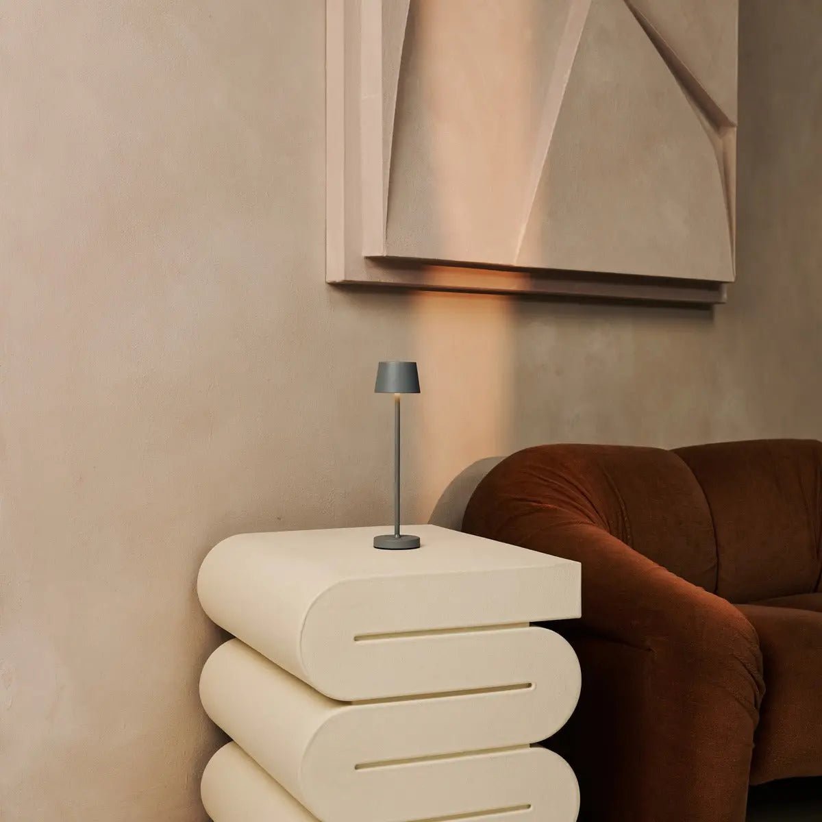 Vondel Mini Mouse Graue kabellose Lampe | Dimmbar und perfekt für das Gastgewerbe