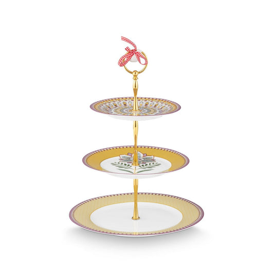 3/Layer Cake Stand Lily&Lotus Yellow