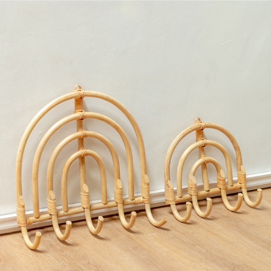 Rattan Garderobenhaken Beige  MAKU (2 Größen)