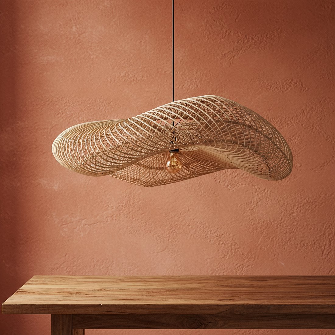 Wellenlampe natur XL
