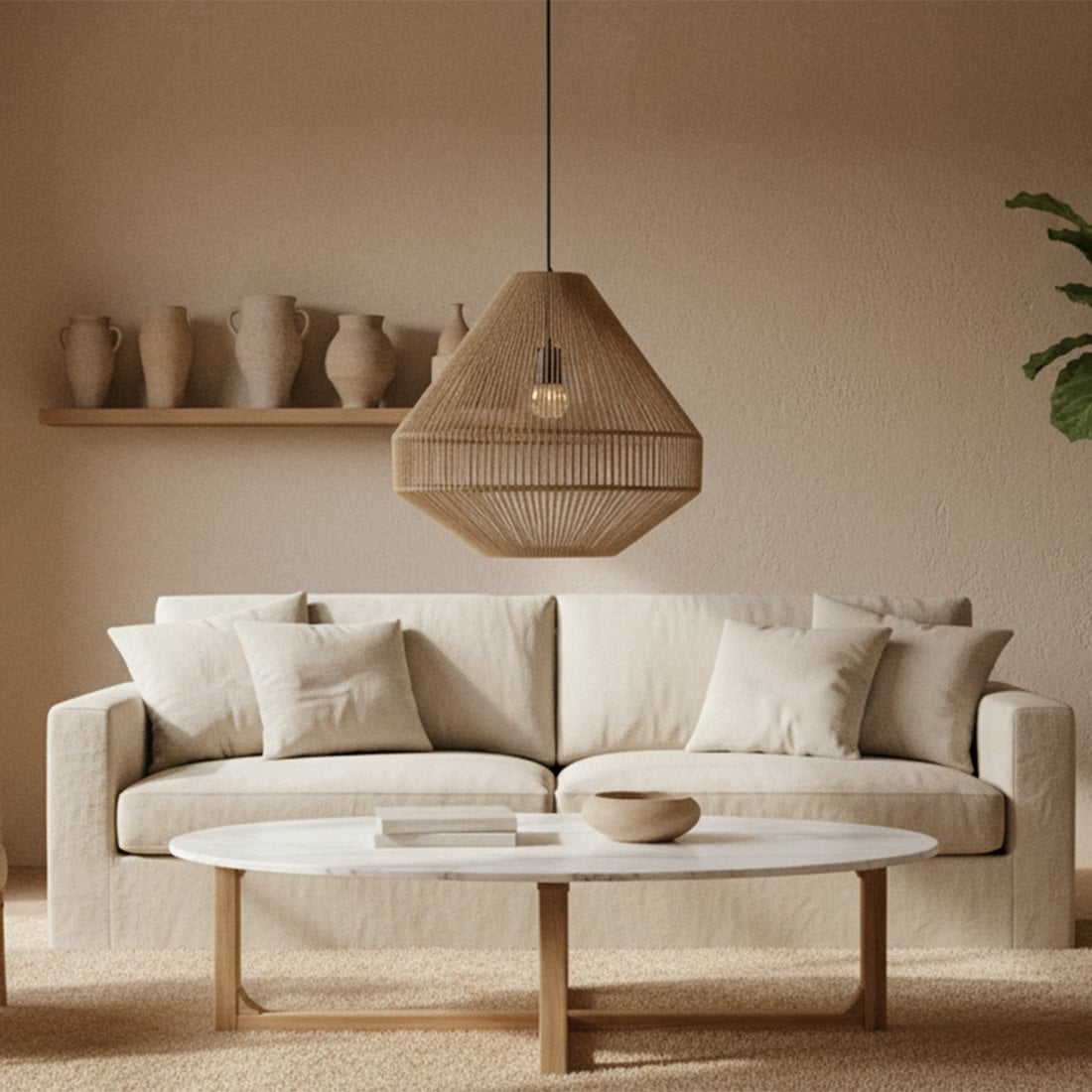 Linea Hanging Lamp Diamond Natural