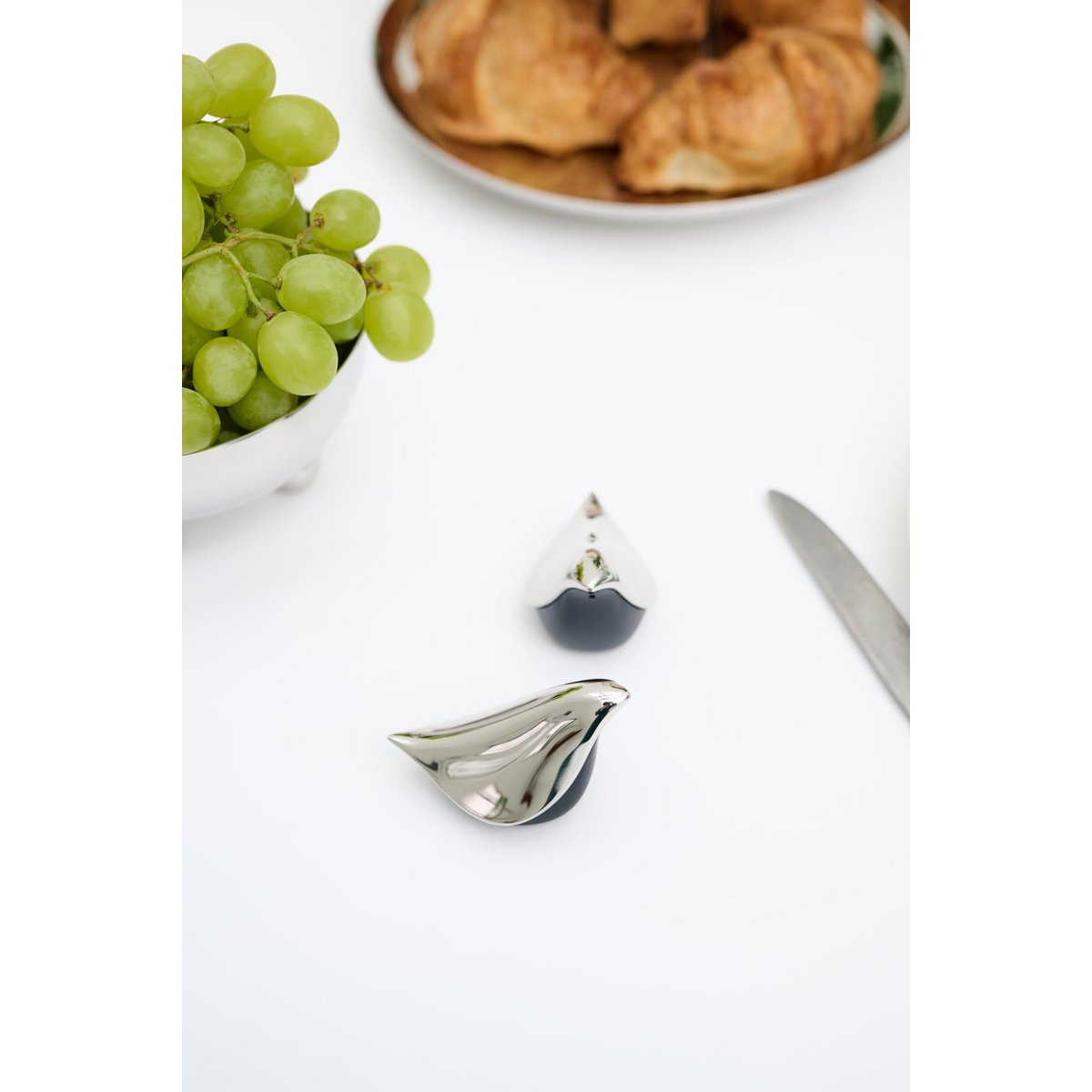 Salz- & Pfefferstreuer Dove, edel versilbert, anlaufgeschützt, Höhe 6 cm