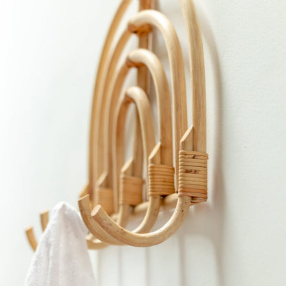 Rattan Garderobenhaken Beige  MAKU (2 Größen)