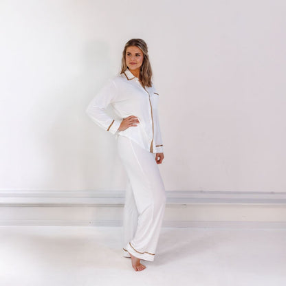 TENCEL™ Pyjama-Set Damen Off White