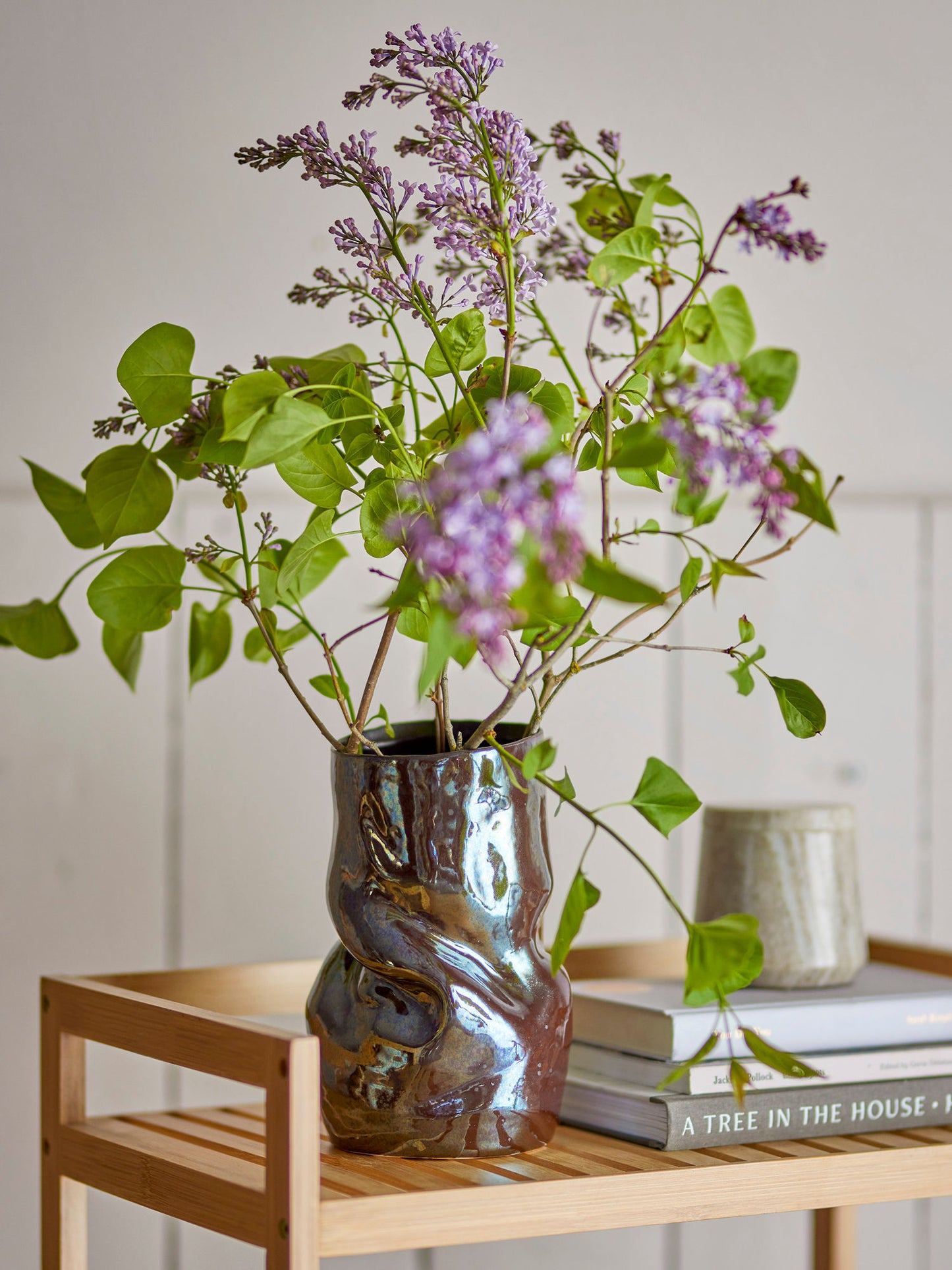 Bloomingville Apio Vase, Schwarz, Steingut