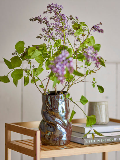 Bloomingville Apio Vase, Schwarz, Steingut