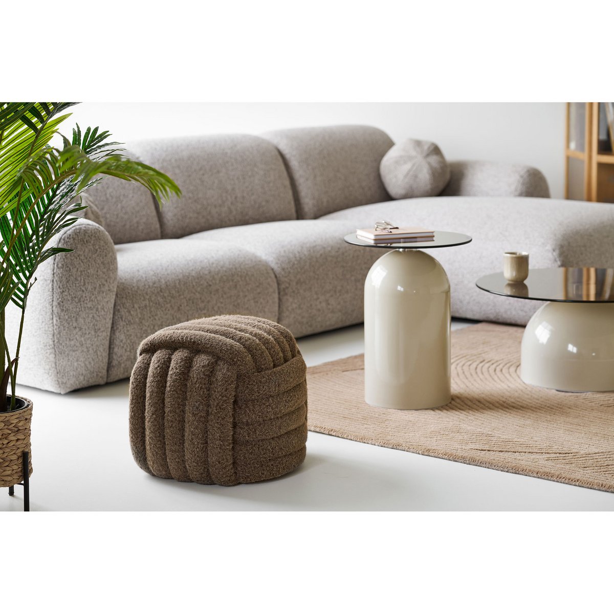 Napier Pouf, braun, 48x48x43 cm