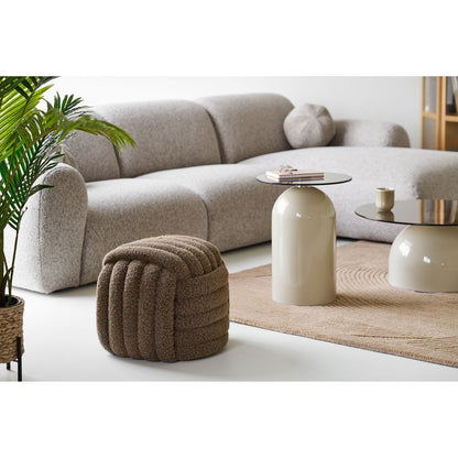 Napier Pouf, braun, 48x48x43 cm